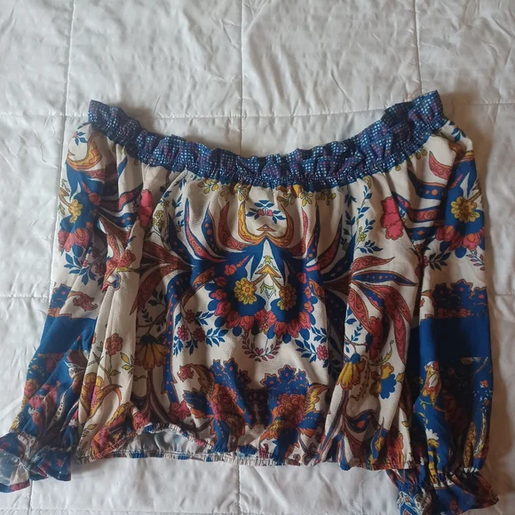 Flying Tomato Blouse Multicolor Off-Shoulder - Picture 1 of 6